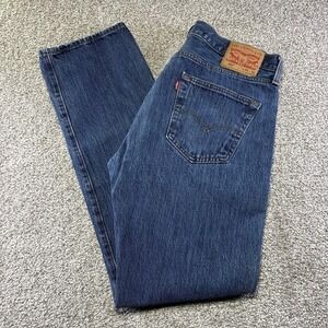 Levis 501 Jeans Mens 33x31 Blue Medium Wash Button Fly Straight Leg Denim Pants